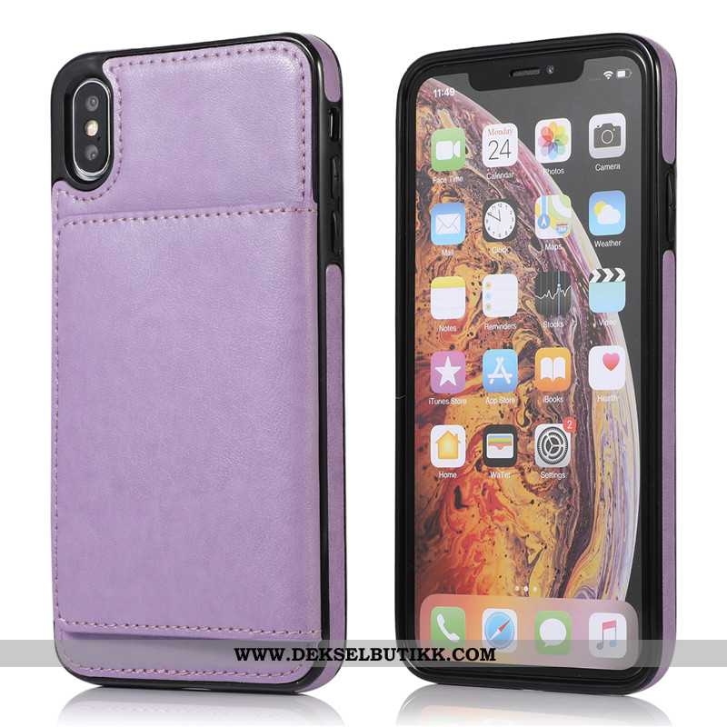 Deksel iPhone Xs Max Lommebok Rosa Kort Veske Kreativ, Etui iPhone Xs Max Skinndeksel Rabatt