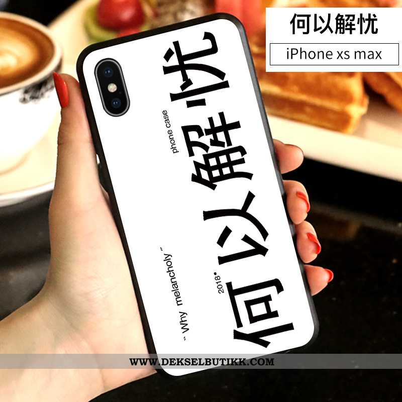 Deksel iPhone Xs Max Silikon Cartoon Kreativ Hvitt, Etui iPhone Xs Max Av Personlighet Butikk