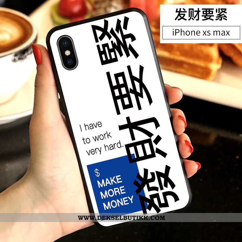 Deksel iPhone Xs Max Silikon Cartoon Kreativ Hvitt, Etui iPhone Xs Max Av Personlighet Butikk