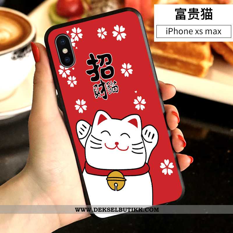 Deksel iPhone Xs Max Silikon Cartoon Kreativ Hvitt, Etui iPhone Xs Max Av Personlighet Butikk