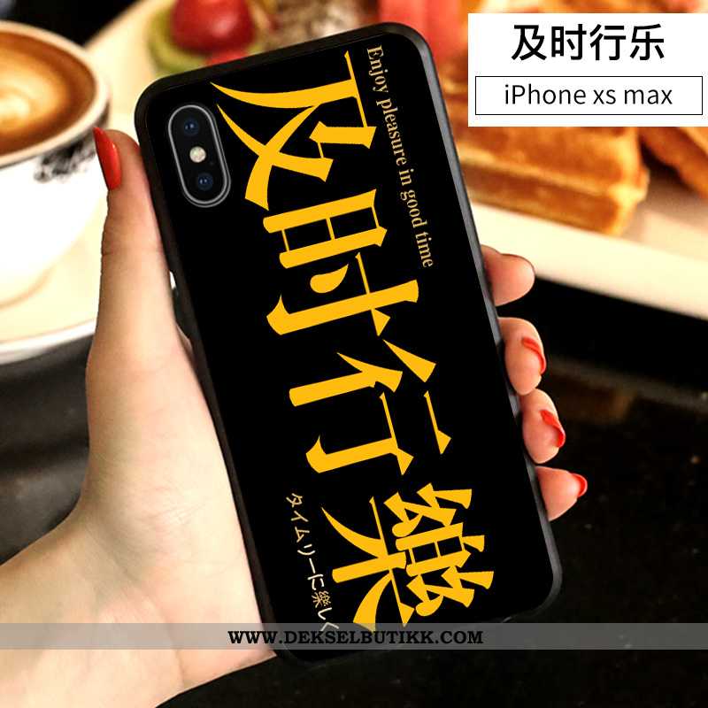 Deksel iPhone Xs Max Silikon Cartoon Kreativ Hvitt, Etui iPhone Xs Max Av Personlighet Butikk