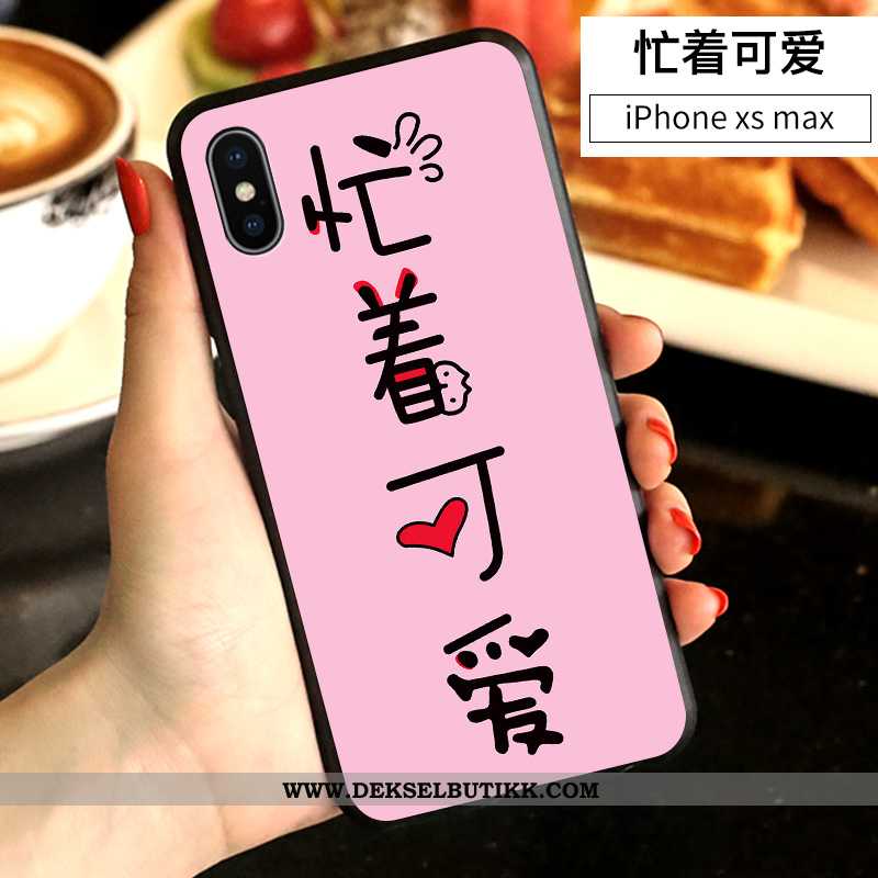 Deksel iPhone Xs Max Silikon Cartoon Kreativ Hvitt, Etui iPhone Xs Max Av Personlighet Butikk