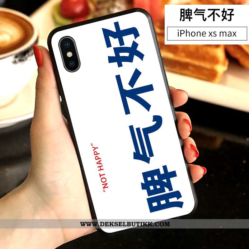 Deksel iPhone Xs Max Silikon Cartoon Kreativ Hvitt, Etui iPhone Xs Max Av Personlighet Butikk