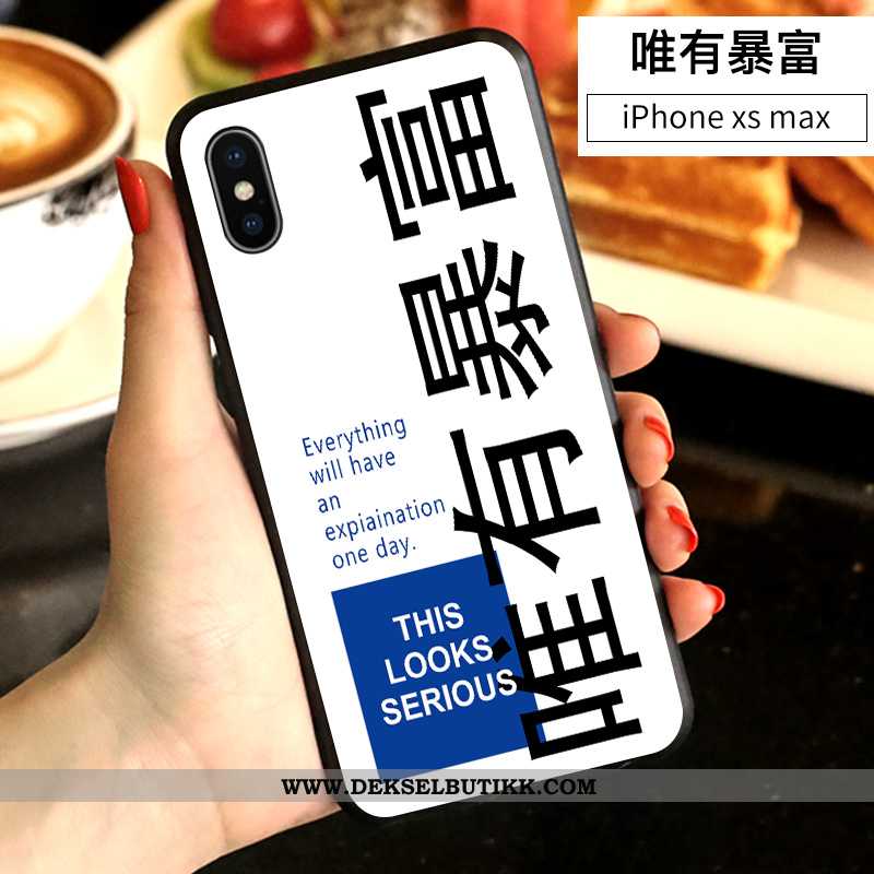 Deksel iPhone Xs Max Silikon Cartoon Kreativ Hvitt, Etui iPhone Xs Max Av Personlighet Butikk