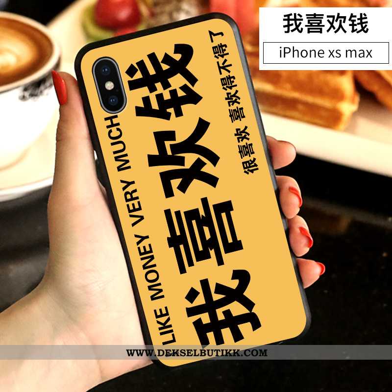 Deksel iPhone Xs Max Silikon Cartoon Kreativ Hvitt, Etui iPhone Xs Max Av Personlighet Butikk