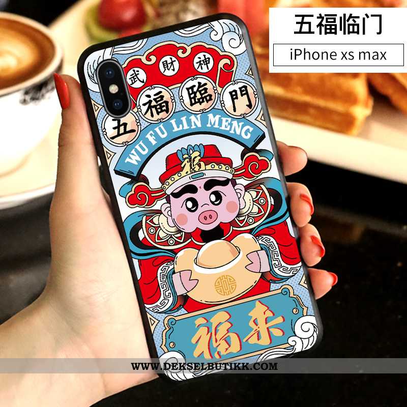 Deksel iPhone Xs Max Silikon Cartoon Kreativ Hvitt, Etui iPhone Xs Max Av Personlighet Butikk