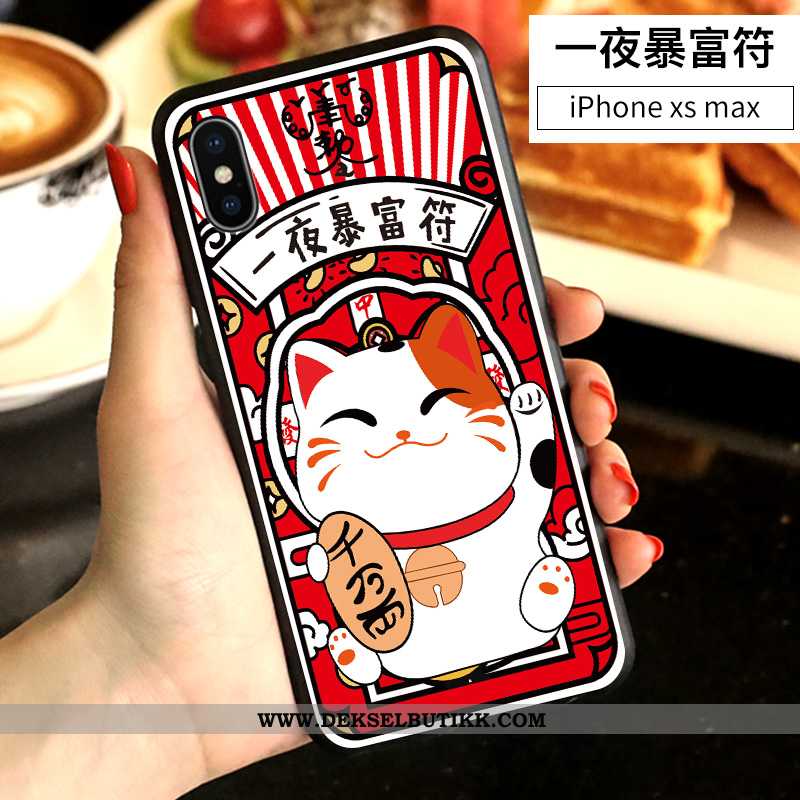 Deksel iPhone Xs Max Silikon Cartoon Kreativ Hvitt, Etui iPhone Xs Max Av Personlighet Butikk