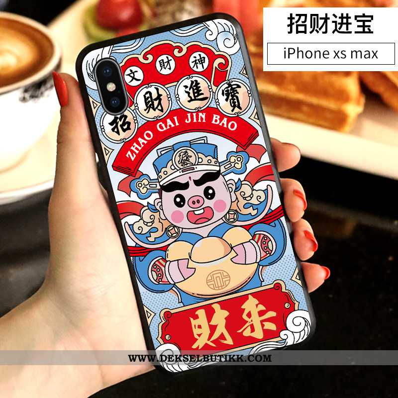 Deksel iPhone Xs Max Silikon Cartoon Kreativ Hvitt, Etui iPhone Xs Max Av Personlighet Butikk