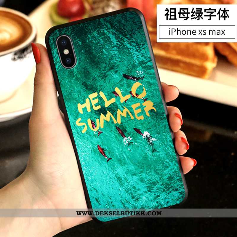 Deksel iPhone Xs Max Silikon Cartoon Kreativ Hvitt, Etui iPhone Xs Max Av Personlighet Butikk