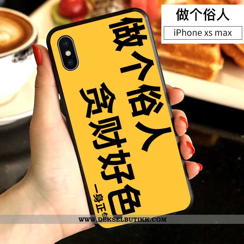 Deksel iPhone Xs Max Silikon Cartoon Kreativ Hvitt, Etui iPhone Xs Max Av Personlighet Butikk