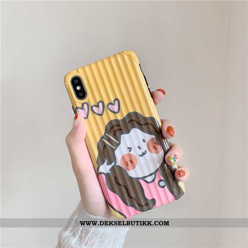 Deksel iPhone Xs Silikon Cartoon Anti-fall Av Personlighet Gul, Etui iPhone Xs Beskyttelse Billige