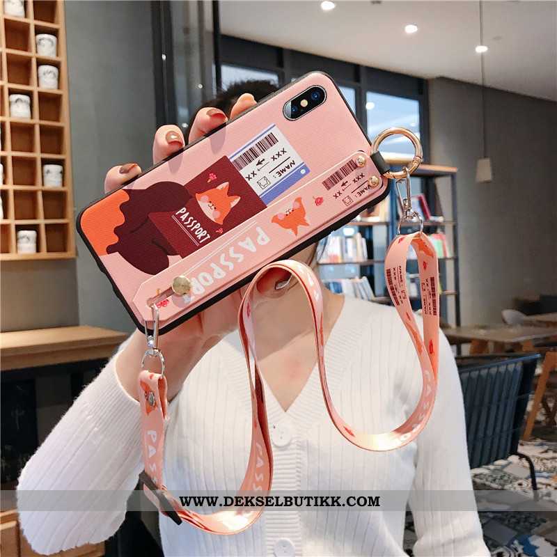 Deksel iPhone Xs Silikon Cartoon Rød Net Red, Etui iPhone Xs Hengende Ornamenter Billige