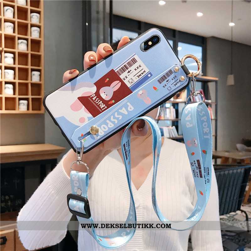 Deksel iPhone Xs Silikon Cartoon Rød Net Red, Etui iPhone Xs Hengende Ornamenter Billige