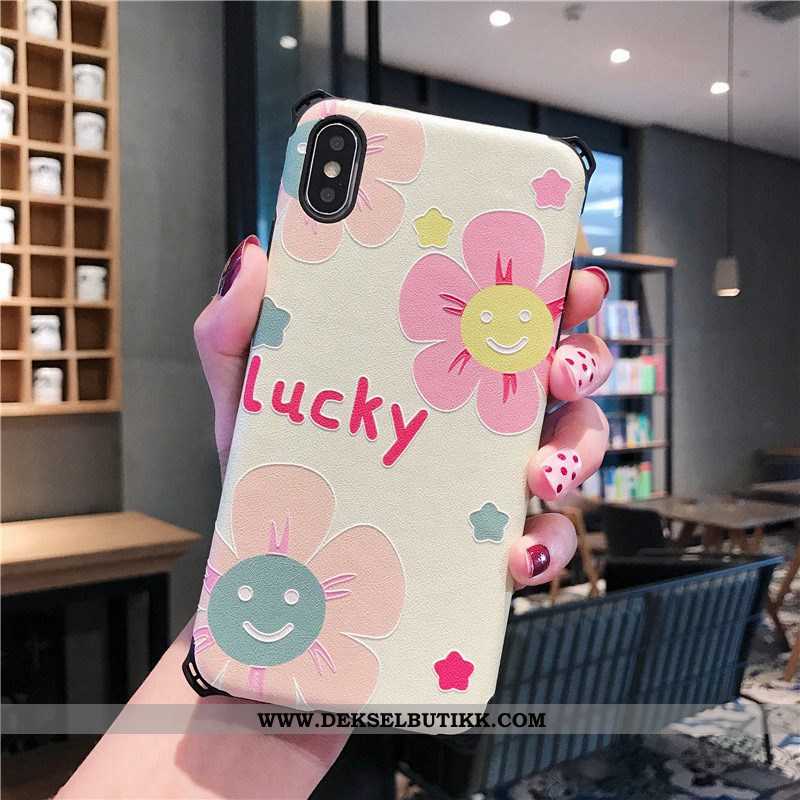 Deksel iPhone Xs Silikon Liten Blomster Rosa, Etui iPhone Xs Beskyttelse Salg