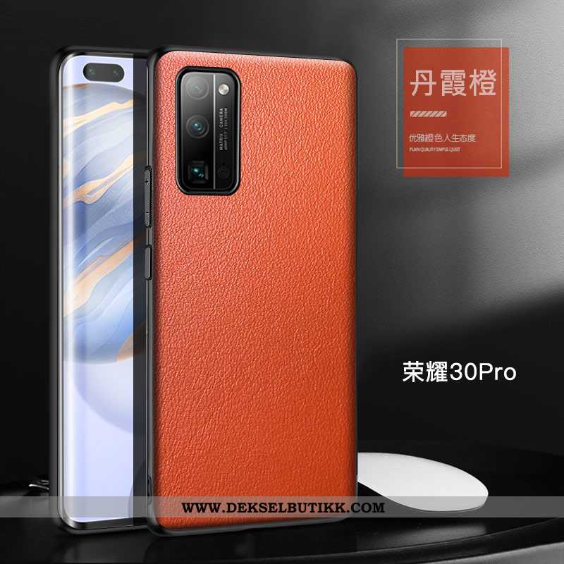 Etui Honor 30 Pro Beskyttelse Skinn Orange Oransje, Deksel Honor 30 Pro Av Personlighet Billig