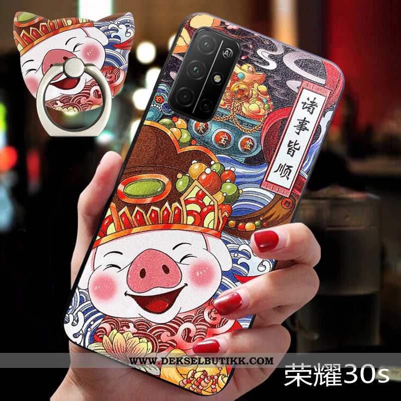 Etui Honor 30s Kreativ Mobiltelefon Cartoon Silikon Farge, Deksel Honor 30s Relieff Tilbud