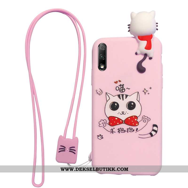 Etui Honor 9x Hengende Nakke Anti-fall Katt Cartoon Rosa, Deksel Honor 9x Myke På Nett