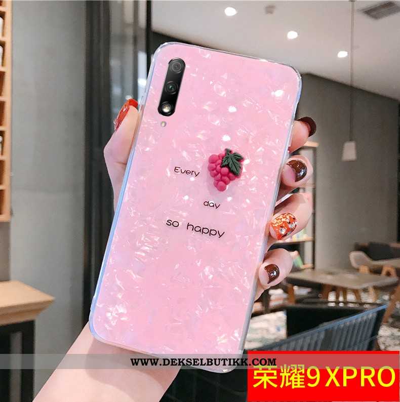 Etui Honor 9x Pro Gjennomsiktig Anti-fall Myke Silikon Rosa, Deksel Honor 9x Pro Av Personlighet Bil