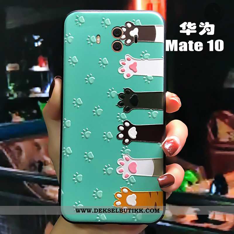 Etui Huawei Mate 10 Nubuck Cartoon Anti-fall Tynne Grønn, Deksel Huawei Mate 10 Av Personlighet Til 