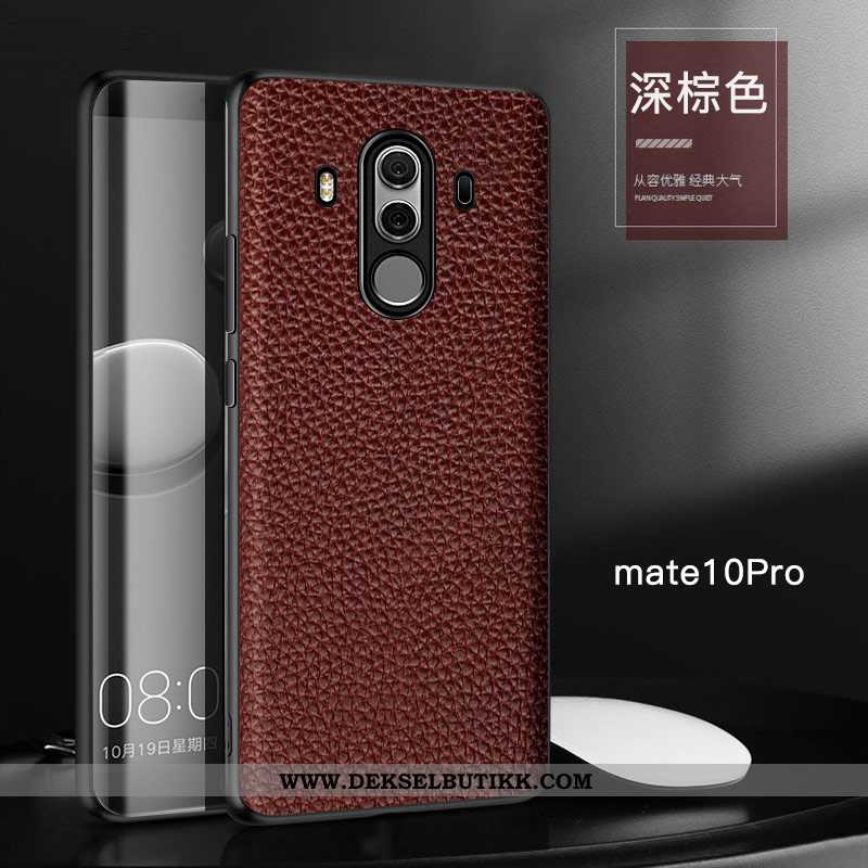 Etui Huawei Mate 10 Pro Skinn Lær Anti-fall Alt Inkludert High End Rød, Deksel Huawei Mate 10 Pro Be