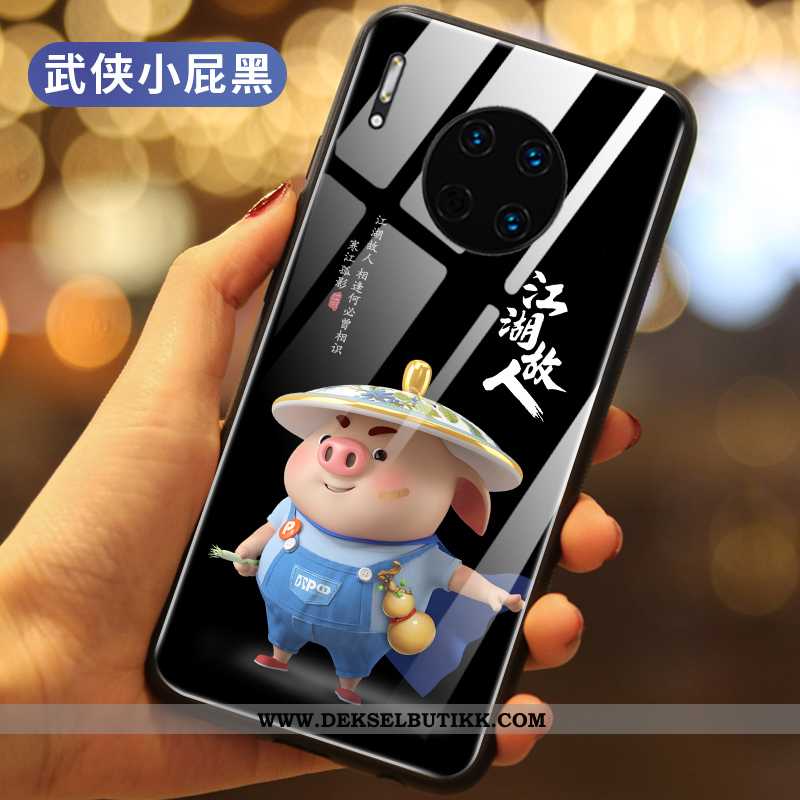 Etui Huawei Mate 30 Ultra Svart Anti-fall Cartoon, Deksel Huawei Mate 30 Tynne Billig