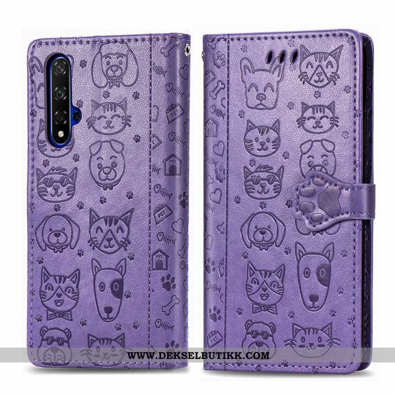 Etui Huawei Nova 5t Cartoon Lilla Hunden Preging, Deksel Huawei Nova 5t Vakker Rabatt