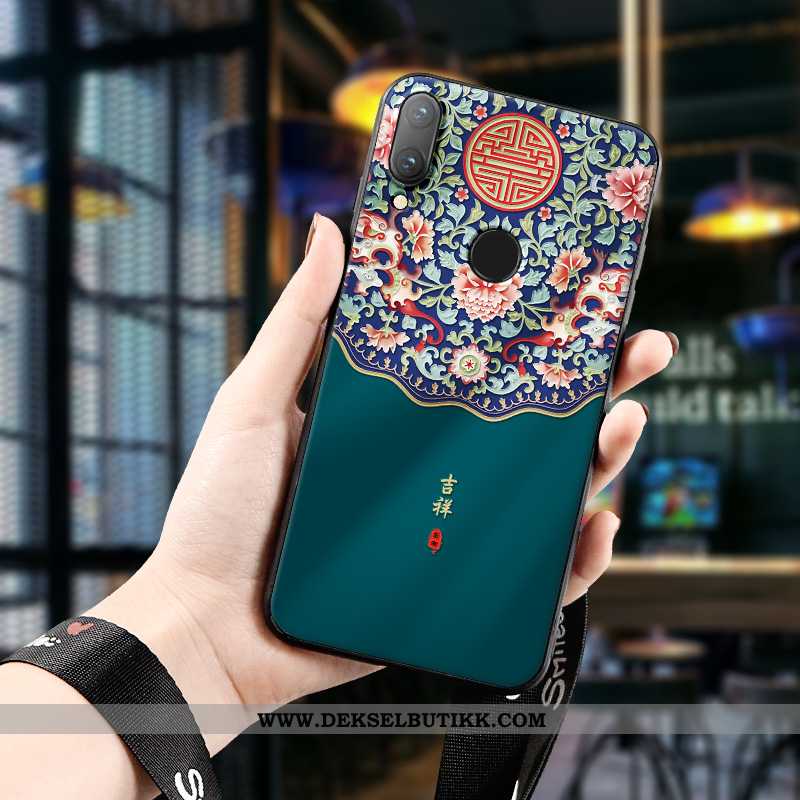 Etui Huawei P Smart 2020 Silikon Vind Anti-fall Relieff Turkis, Deksel Huawei P Smart 2020 Beskyttel