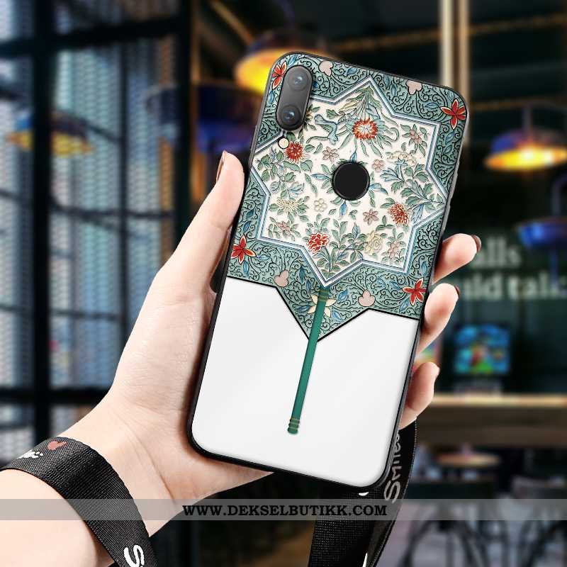 Etui Huawei P Smart 2020 Silikon Vind Anti-fall Relieff Turkis, Deksel Huawei P Smart 2020 Beskyttel