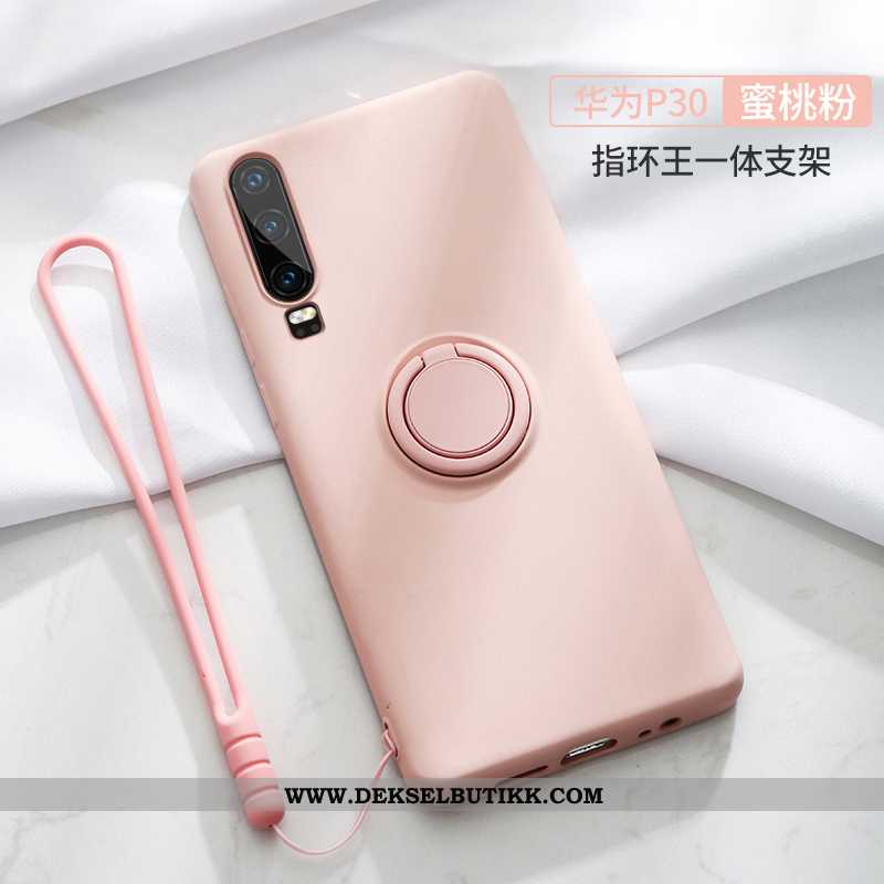 Etui Huawei P30 Beskyttelse Anti-fall Ring Tynne Rød, Deksel Huawei P30 Nubuck Billige