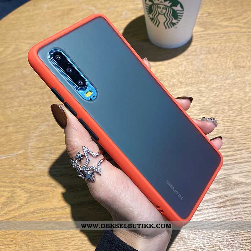 Etui Huawei P30 Beskyttelse Silikon Orange Oransje, Deksel Huawei P30 Nubuck Butikk