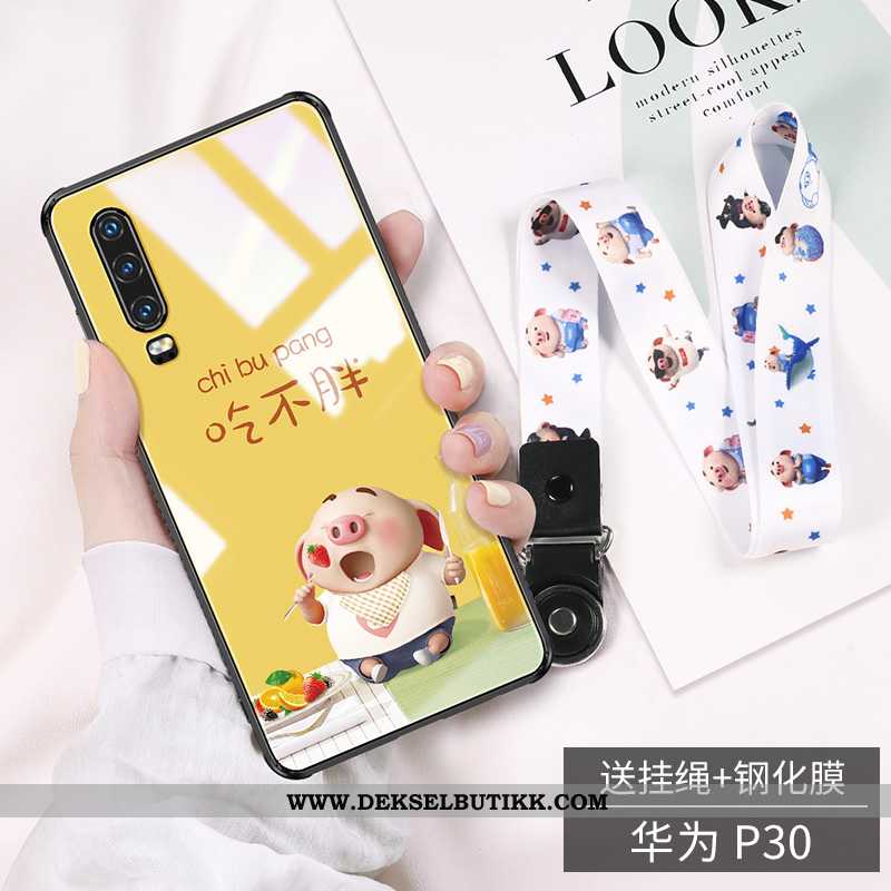 Etui Huawei P30 Cartoon Deksel Tynne Rosa, Huawei P30 Vakker Kjøpe