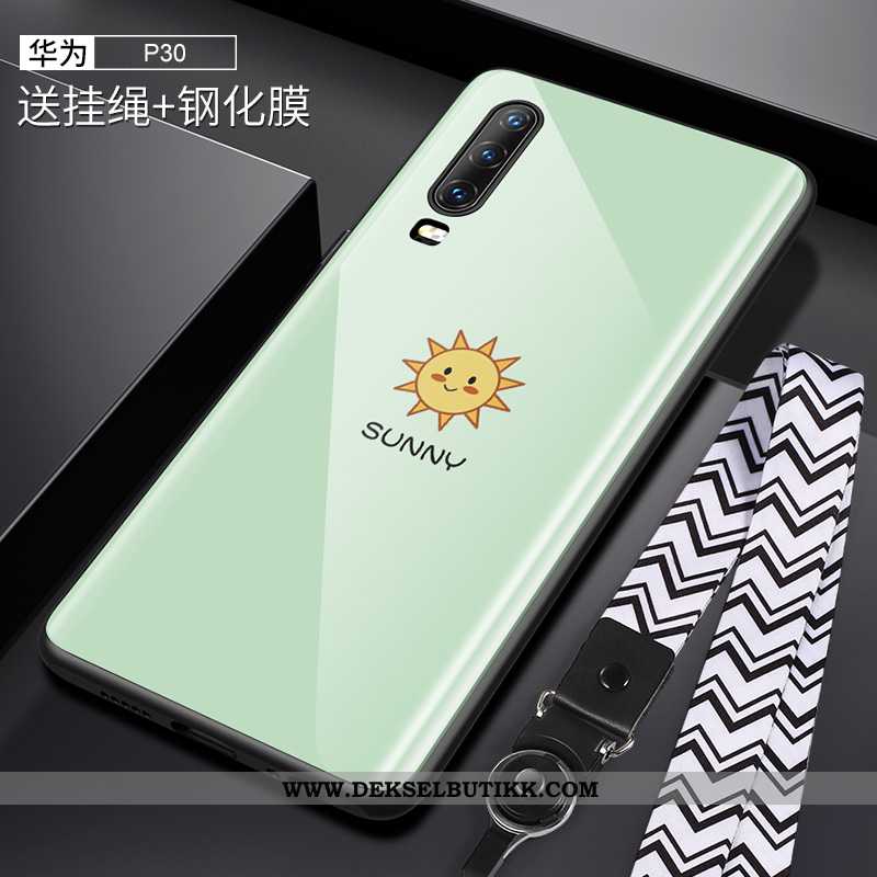 Etui Huawei P30 Glass Kreativ Mobiltelefon Lovers Grønn, Deksel Huawei P30 Av Personlighet Billige