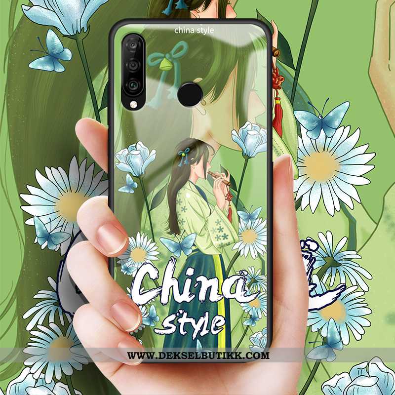 Etui Huawei P30 Lite Glass Blå Kreativ Beskyttelse, Deksel Huawei P30 Lite Av Personlighet Billige