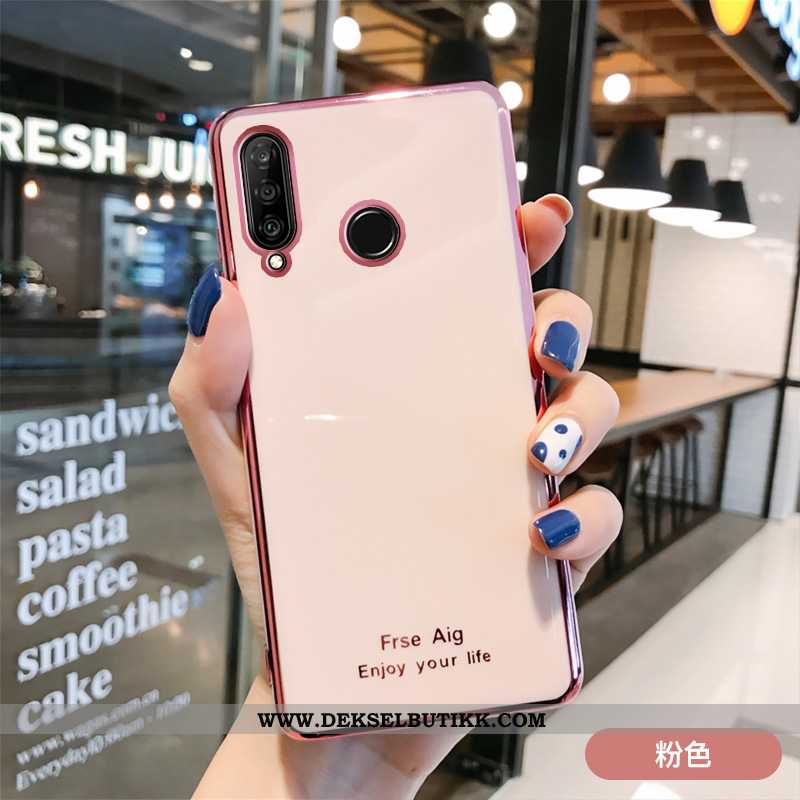 Etui Huawei P30 Lite Myke Beskyttelse Plating Rosa, Deksel Huawei P30 Lite Silikon Kjøpe