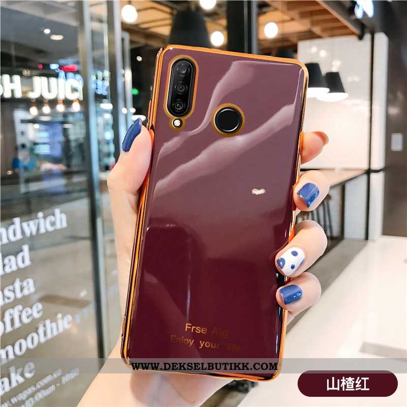 Etui Huawei P30 Lite Myke Beskyttelse Plating Rosa, Deksel Huawei P30 Lite Silikon Kjøpe