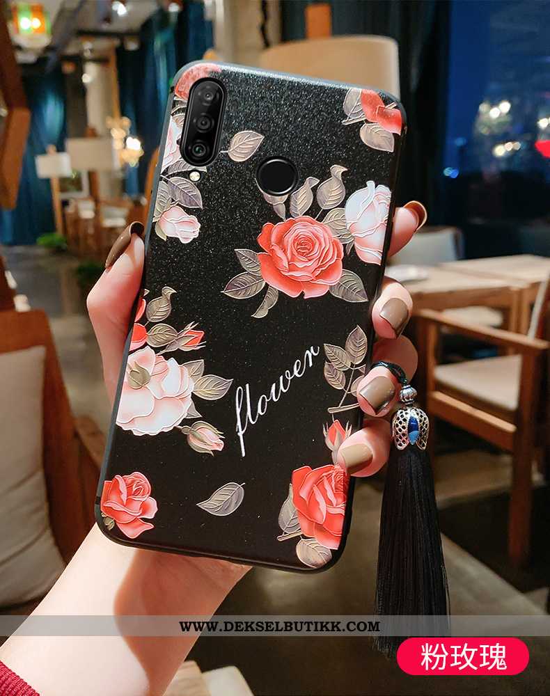 Etui Huawei P30 Lite Relieff Anti-fall Tynne Blå, Deksel Huawei P30 Lite Vintage Billig