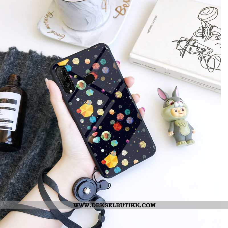 Etui Huawei P30 Lite Trend Glass Hengende Ornamenter Anti-fall Lilla, Deksel Huawei P30 Lite Beskytt