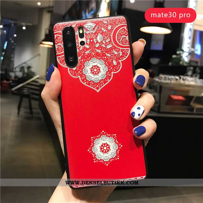 Etui Huawei P30 Pro Av Personlighet Myke Alt Inkludert Relieff Rød, Deksel Huawei P30 Pro Kreativ Bi