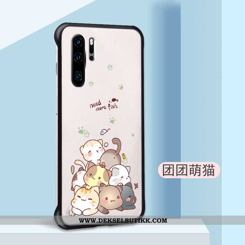 Etui Huawei P30 Pro Nubuck Hard Anti-fall Frame Beige, Deksel Huawei P30 Pro Av Personlighet Til Sal