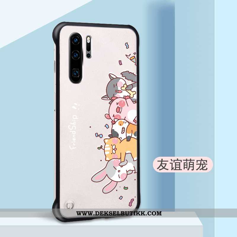 Etui Huawei P30 Pro Nubuck Hard Anti-fall Frame Beige, Deksel Huawei P30 Pro Av Personlighet Til Sal