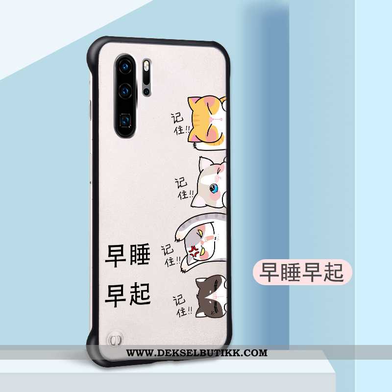 Etui Huawei P30 Pro Nubuck Hard Anti-fall Frame Beige, Deksel Huawei P30 Pro Av Personlighet Til Sal