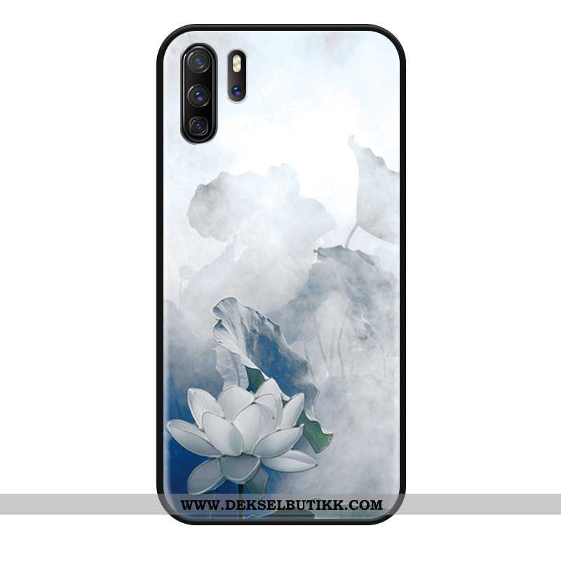 Etui Huawei P30 Pro Nubuck Mote Mobiltelefon Vintage Hvitt, Deksel Huawei P30 Pro Hengende Ornamente