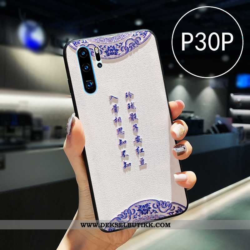 Etui Huawei P30 Pro Relieff Lovers Mobiltelefon Hvitt, Deksel Huawei P30 Pro Skinn Lær Rabatt