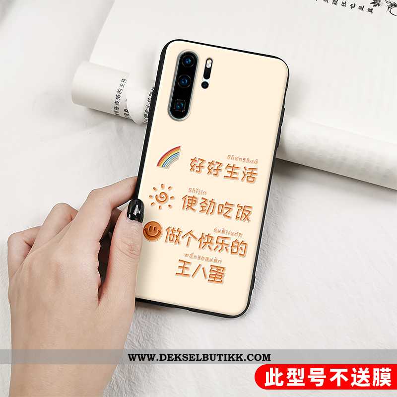 Etui Huawei P30 Pro Relieff Mobiltelefon Silikon Deksel Beige, Huawei P30 Pro Vakker Til Salgs