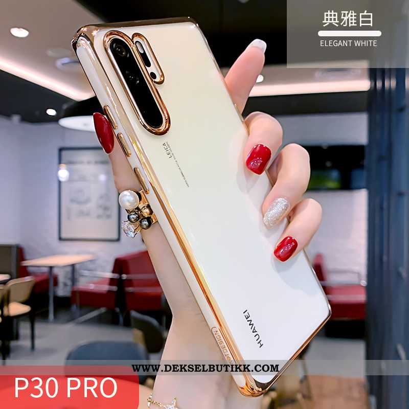 Etui Huawei P30 Pro Silikon Myke Orange Deksel Hvitt, Huawei P30 Pro Gjennomsiktig Butikk