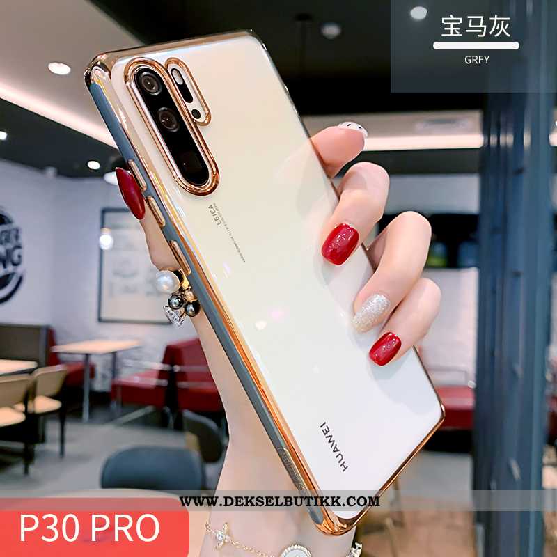 Etui Huawei P30 Pro Silikon Myke Orange Deksel Hvitt, Huawei P30 Pro Gjennomsiktig Butikk