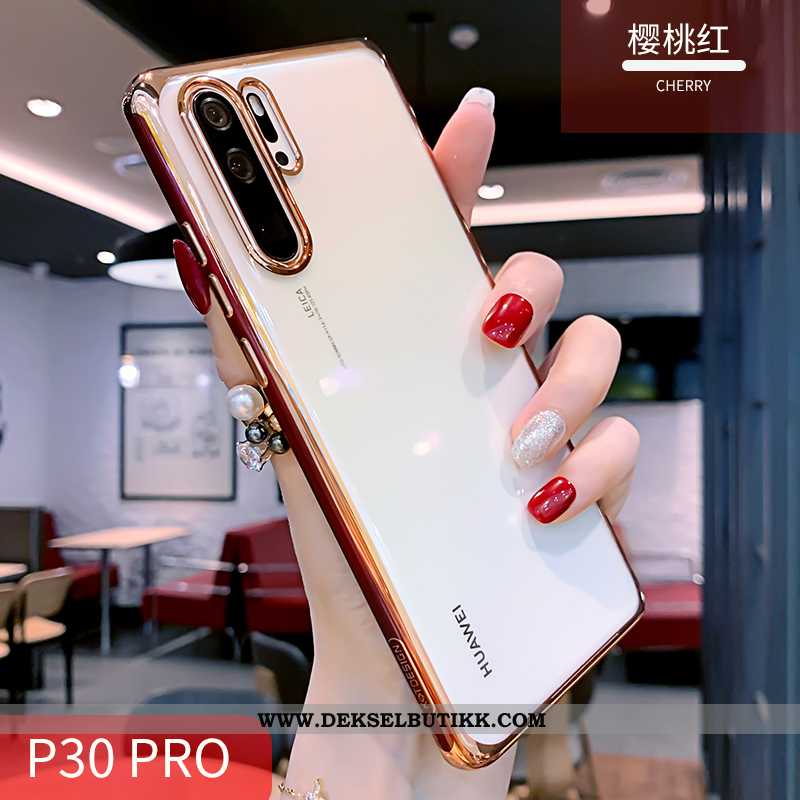 Etui Huawei P30 Pro Silikon Myke Orange Deksel Hvitt, Huawei P30 Pro Gjennomsiktig Butikk