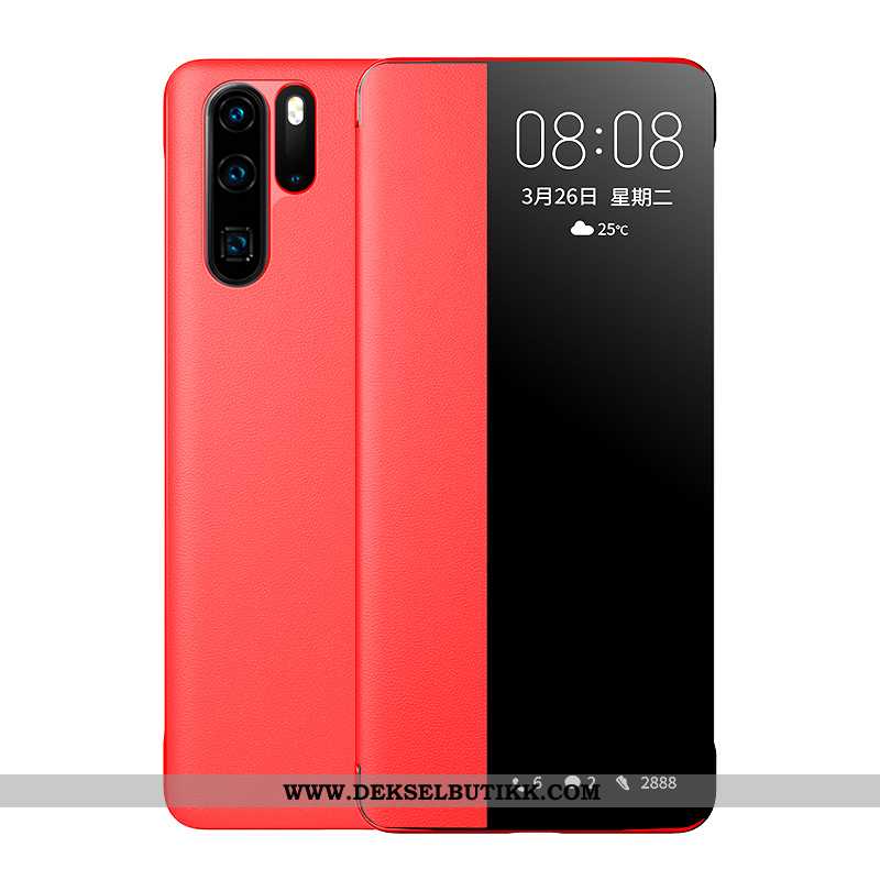 Etui Huawei P30 Pro Skinn High End Clamshell Anti-fall Mørkeblå, Deksel Huawei P30 Pro Beskyttelse T