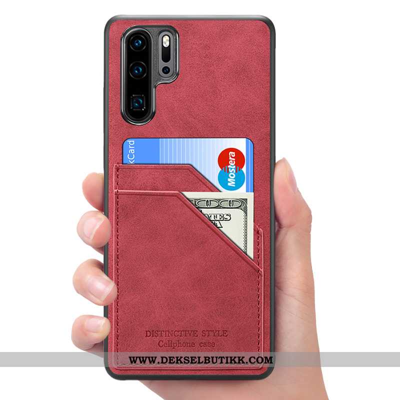 Etui Huawei P30 Pro Skinndeksel Mobiltelefon Rød, Deksel Huawei P30 Pro Lommebok Billige