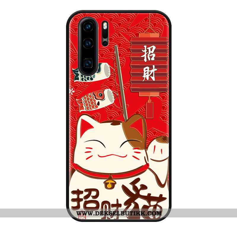 Etui Huawei P30 Pro Trend Av Personlighet Katt Mobiltelefon Rød, Deksel Huawei P30 Pro Silikon På Ne